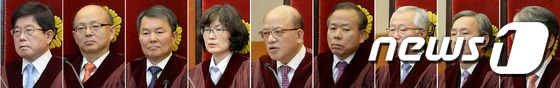통진당 해산 심판의 헌법재판소 재판관들