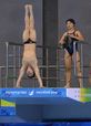 강도 높은 훈련중인 북한 다이빙 선수들