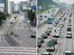 '한산한 서울 도심, 붐비는 고속도로'
