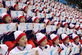 북한 응원단, '한반도기 펼쳐 들고'