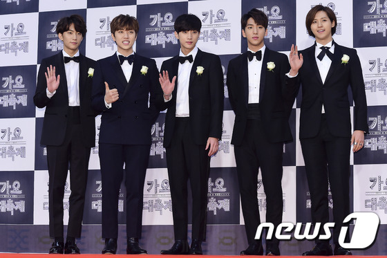 B1A4 at KBS Gayo Daechukjae red carpet