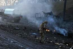 [사진] 키예프의 우크라 군과 러 군 격렬한 전투 현장