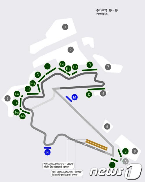 본문 이미지 - 영암 F1서킷 배치도© News1 