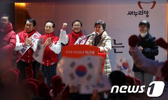 본문 이미지 -                                         박근혜 새누리당 대선 후보가 29일 오후 인천 부평구 부평역 광장 앞 시민들을 향해 지지를 호소하고 있다. 2012.11.29/뉴스1 © News1 양동욱 기자