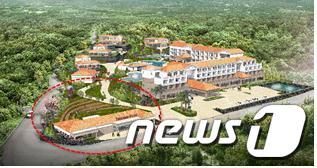 본문 이미지 - 시아준수가 서귀포시 강정동에 짓고 있는 제주토스카나호텔 조감도. © News1   이상민 기자