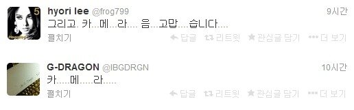 본문 이미지 - 이효리 지드래곤 트위터. © News1