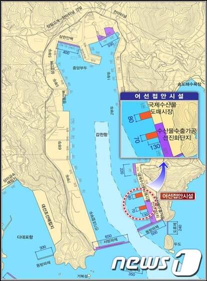 본문 이미지 - 감천항 시설계획 위치도(부산항만청 제공)© News1 