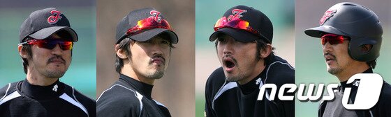 본문 이미지 - 지난 7일 경기도 양주시 삼상리 연예인야구장에서 열린 '제4회 우수연예인 초청야구대회 재미삼아와 조마조마의 경기에서 재미삼아 3루수로 출전한 안재욱의 다양한 표정. (프레스포토 제공) 2013.4.9/뉴스1 © News1 김보영