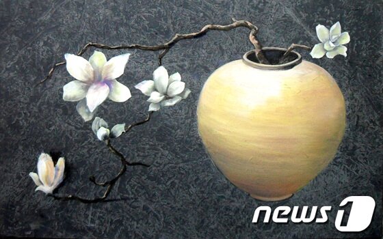 본문 이미지 - 양효순 화가의 서양화 ‘꽃’(의령군 제공)© News1 