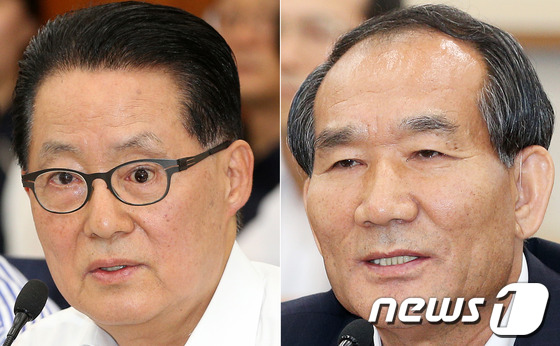 (서울=뉴스1) 오대일 기자 = 민주당 박지원 의원이 20일 서울 여의도 국회에서 열린 법제사법위원회 전체회의에서 '임을 위한 행진곡'의 5·18 기념곡 제정 여부를 놓고 박승춘 …