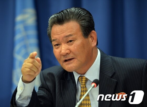 본문 이미지 - 신선호  주유엔 북한 대사© AFP=News1   이지예 기자