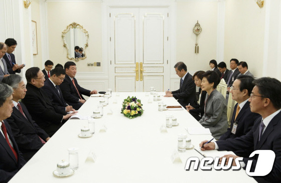 박근혜 대통령, 탕자쉬안 前 국무위원 접견