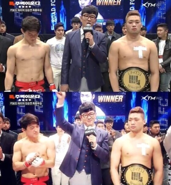 본문 이미지 - &acute;주먹이 운다&acute;에서 김승연이 권민석을 꺾고 우승을 차지했다. ⓒ News1 스포츠 / XTM &acute;주먹이 운다&acute; 캡처