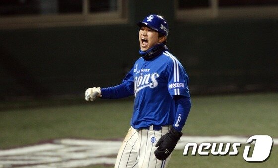 본문 이미지 - 박해민은 2014년 삼성 라이온즈 통합 우승에 힘을 보탰다. /뉴스1 ⓒ News1 허경 기자