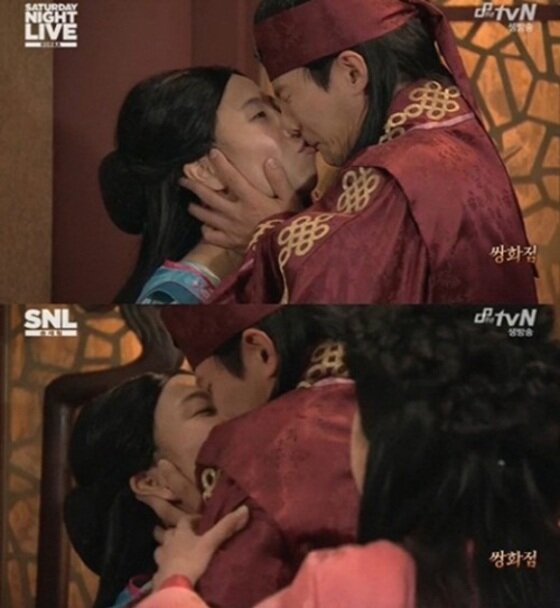 본문 이미지 - 송재림이 이세영과 키스했다. ⓒ tvN 'SNL' 코리아