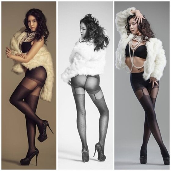 본문 이미지 - 허지원이 란제리룩 스타킹 섹시화보를 공개했다. ⓒ News1스포츠 / 허지원 페이스북