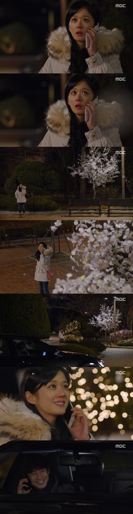 18일 밤 10시 방송된 MBC 수목드라마 ´미스터 백´(극본 최윤정 / 연출 이상엽) 13회에서 장나라에게 벚꽃 이벤트를 선물하는 신하균의 모습이 공개됐다. © MBC ´미스터백´ 캡처