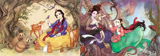 본문 이미지 - 백설공주&#40;사진 왼쪽&#41;, 인어공주&#40;사진 오른쪽&#41; ⓒ우나영 트위터&#40;@00obsidian00&#41; ⓒ News1