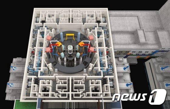 본문 이미지 - 한국형 3세대 원전 APR 1400의 설치 조감도 ⓒ News1