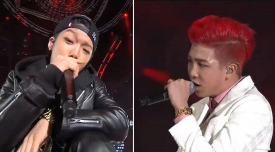 본문 이미지 - ‘쇼미더머니3’ 우승자 바비(왼쪽)와 방탄소년단 멤버 랩몬스터가 서로를 맞디스했다는 의혹이 제기돼 눈길을 끈다. ⓒ 영상 캡처