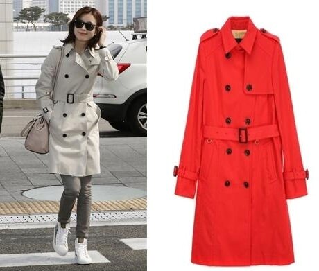 본문 이미지 - (왼쪽)한효주 트렌치코트(사진=버버리), '빈폴 레이디스' 트렌치코트© News1  