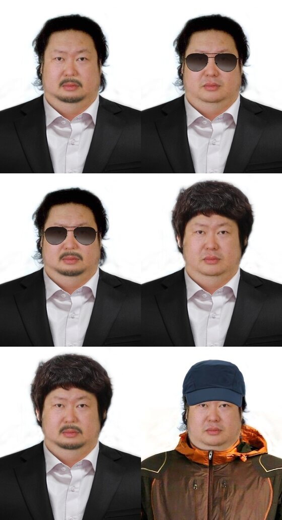 본문 이미지 - 유병언 전회장 아들 대균씨의 변장 시 예상모습.(경찰청 제공) © News1 