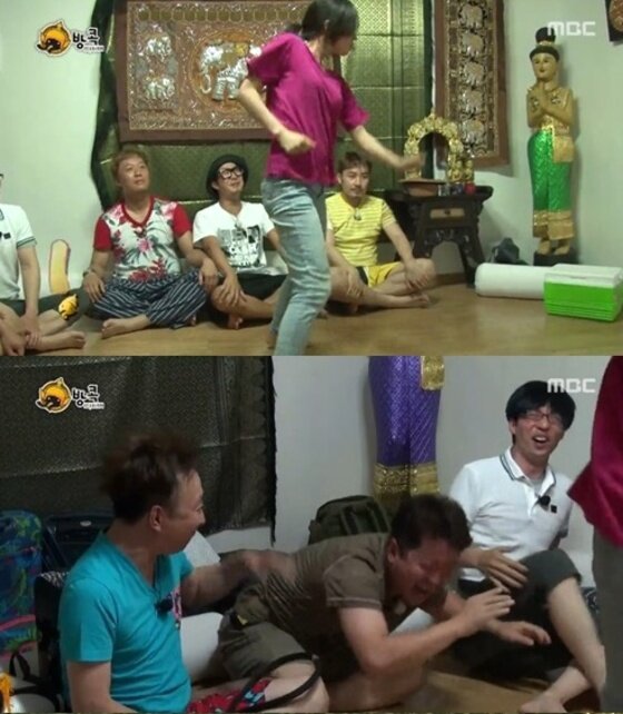 본문 이미지 - &acute;무한도전&acute; 멤버들이 김윤의 작가의 춤을 보고 초토화 됐다. ⓒ MBC &acute;무한도전&acute; 방송캡처