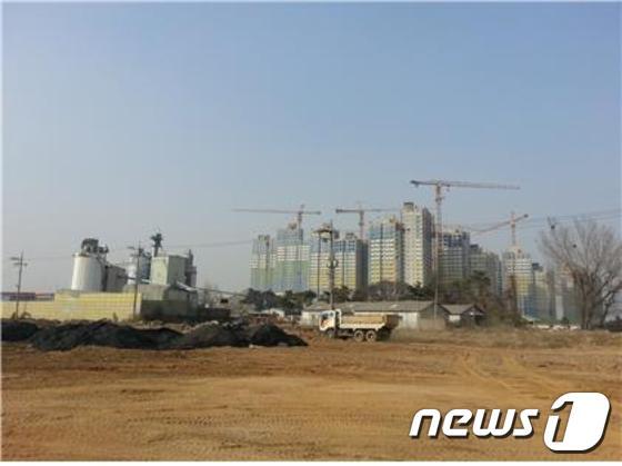 본문 이미지 - 하남미사지구내 레미콘공장 전경ⓒ News1