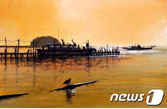 정인성 화가 작품 '바다를 품다'. © News1