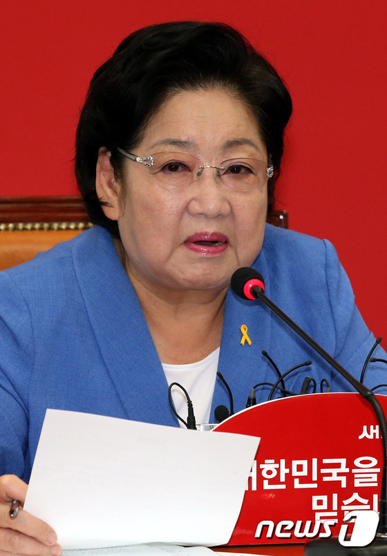 싱크홀 관련 발언하는 김을동 최고위원