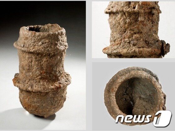 본문 이미지 - 영흥도선을 누르고 있던 철제 솥.(국립해양문화재연구소)ⓒ News1