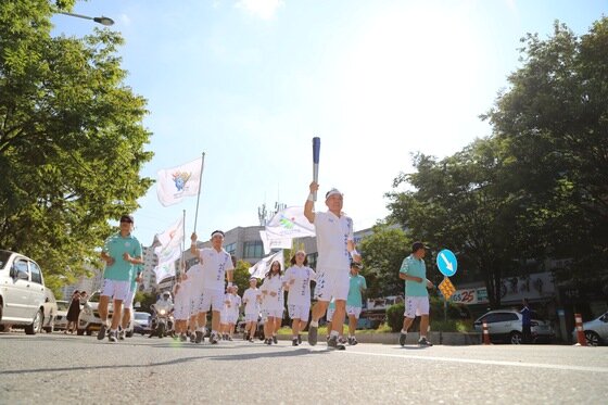 본문 이미지 - 아시안게임 성화 봉송 경로가 화제다. ⓒ 뉴스1스포츠 / 인천 아시안게임 조직위원회 제공