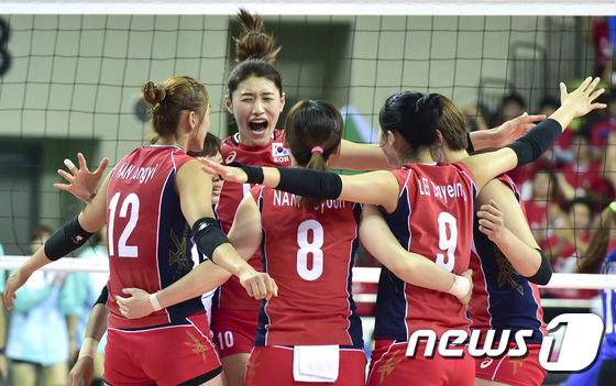 여자배구대표팀, 승리의 환호!