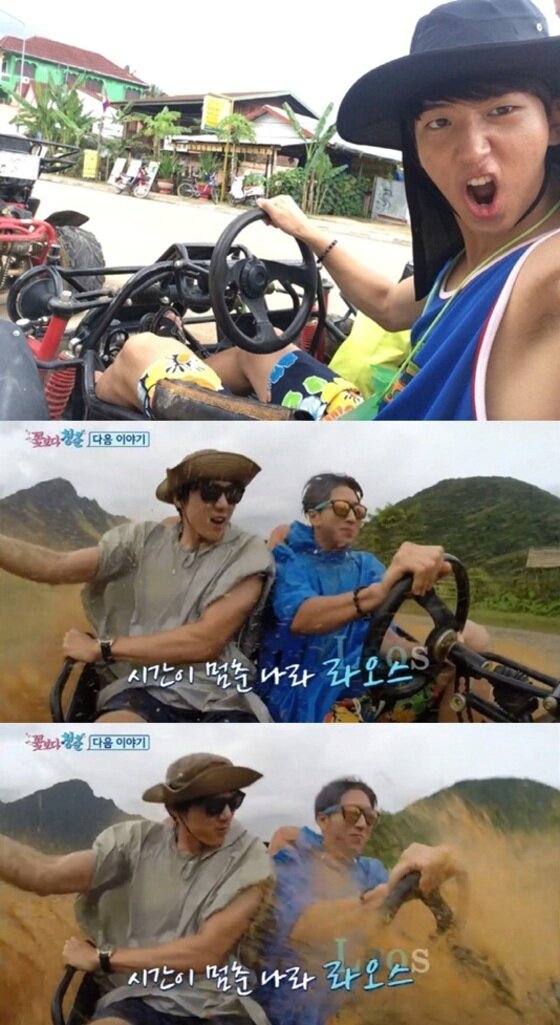 본문 이미지 - '꽃보다청춘' 3인방이 라오스 폭주족으로 변신한 모습이 26일 방송을 통해 공개된다. ⓒ tvN