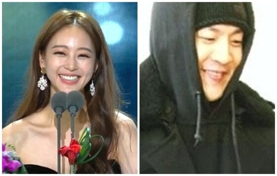 본문 이미지 - 한예슬이 2014 SBS 어워즈 페스티벌 연기대상에서 공개연인 테디를 언급해 화제다. ⓒ 뉴스1 스포츠 / SBS '연기대상' 캡처