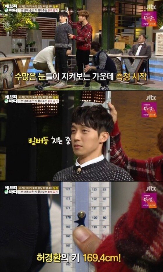 본문 이미지 - 개그맨 허경환의 실제 키가 169.4cm로 밝혀졌다. ⓒ 뉴스1스포츠 / JTBC &acute;에브리바디&acute; 캡처