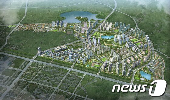본문 이미지 - 옛 35사단 부지에 조성되는 에코시티 조감도./뉴스1DBⓒ News1