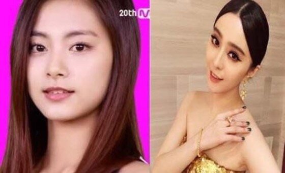 본문 이미지 - 쯔위가 판빙빙과 닮은꼴 미모로 관심을 모으고 있다. ⓒ News1star/ 온라인 커뮤니티 