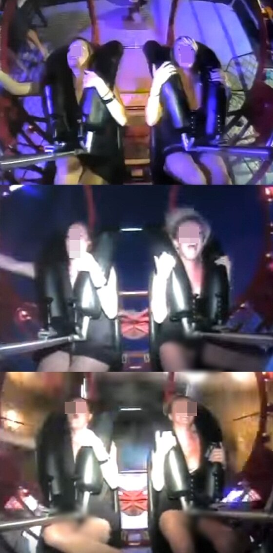 본문 이미지 - 놀이기구를 타며 흥분한 여성들이 있어 화제다. ⓒ News1star / 유튜브 영상 캡쳐