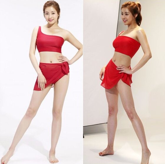 본문 이미지 - 강소라의 보정전과 후의 변함없는 몸매가 화제다. ⓒ News1star/온라인 커뮤니티