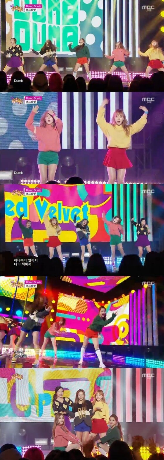 본문 이미지 - 레드벨벳이 3일 방송된 '음악중심'에서 '덤덤'을 선보였다. ⓒ News1star / MBC '쇼 음악중심' 캡처
