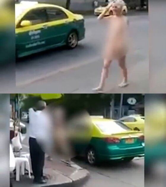 본문 이미지 - 나체의 한 여성이 거리를 걷고 있는 모습이 포착됐다. ⓒ News1star/ 유튜브