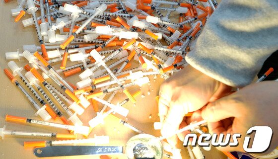 본문 이미지 - 필로폰 일회용 주사기.ⓒ News1 DB