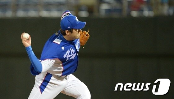 본문 이미지 - 한국 야구대표팀의 정대현. 뉴스1 ⓒ News1 양동욱 기자