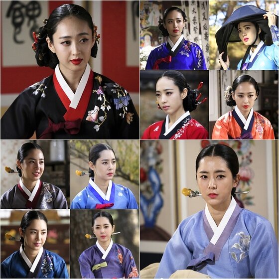 본문 이미지 - '객주' 김민정과 한채아가 각자의 매력과 캐릭터를 담아낸한복 자태로 시선을 집중시켰다. ⓒ News1star / SM C&C