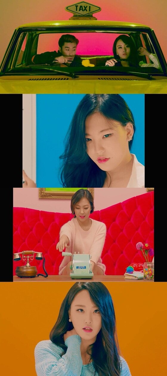 본문 이미지 - 미스 맥심 3인방이 산이와 매드클라운의 '못먹는 감' 뮤직비디오에 출연해 눈길을 끈다. ⓒ News1star / '못먹는 감' 뮤직비디오 캡처