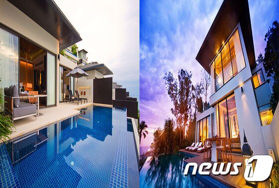 본문 이미지 - 단층구조의 오션뷰 풀 빌라와 복층 구조의 오션뷰 리트릿 풀 빌라. 사진 제공/ 허니문리조트 ⓒ News1