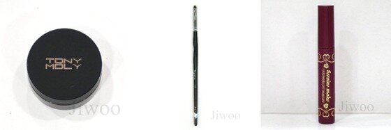 본문 이미지 - 사용제품(왼쪽부터)토니모리 블랙젤라이너, 피카소 펜슬, 키스미 워터프루프 마스카라 ⓒ News1star