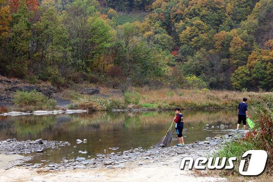 본문 이미지 - 농암 종택에서는 숙박으로 고택을 체험하는 것뿐만 아니라 트레킹, 등산, 탁본, 다도, 천렵 등 다양한 체험이 가능하다. 천렵은 냇물에서 고기를 잡으며 즐기는 놀이다.  ⓒ News1 사효진 기자