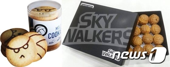 본문 이미지 - 현대캐피탈에서 큰 인기를 끌었던 호두과자(오른쪽)와 쿠키. (현대캐피탈 배구단 제공). ⓒ News1